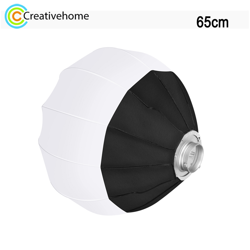 Photography Lighting Softbox - Puluz แผ่นกระจายแสงแสงแฟลชทรงกลมแบบโคมไฟพับได้65ซม. ฝาครอบตัวกระจายแสงพร้อมที่ยึดชุดไฟตัดหมอกถ่ายภาพสด