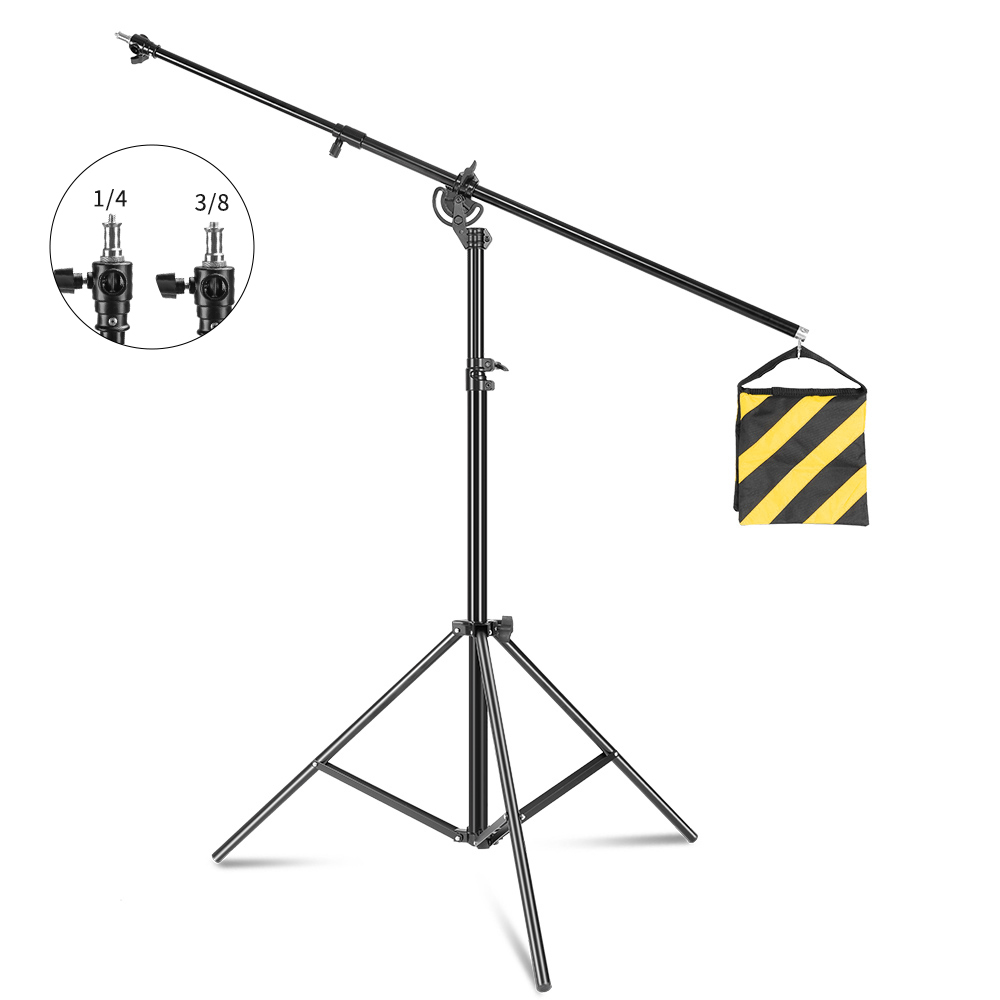 Photography Lighting Weight Bags - ขาตั้งไฟโลหะสำหรับสตูดิโอถ่ายภาพ 4 เมตร/9.1 ฟุต พร้อมแขนขวาง ถุงถ่วงน้ำหนัก