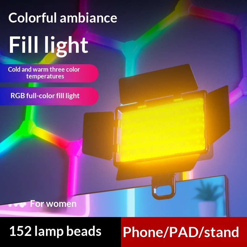 Photography Lighting Outdoor - ไฟกระจายแสงสี่หน้าแบบ RGB สำหรับถ่ายภาพ แสงสี่เหลี่ยมสร้างบรรยากาศ แสงสำหรับถ่ายทอดสดกลางแจ้ง ไฟ