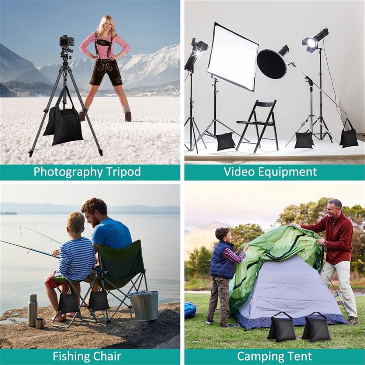 Photography Lighting Weight Bags - DT75BG 8 แพ็ค ถุงทรายถ่วงน้ำหนักสำหรับขาตั้งไฟถ่ายภาพ วิดีโอ ขาตั้งฉากหลัง