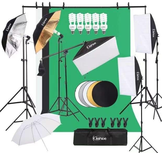 Photography Lighting Kit With Backdrop - ชุดไฟถ่ายภาพ, กล่องไฟถ่ายภาพพร้อมขาตั้งฉากหลัง, ฉากหลังถ่ายภาพสำหรับสตูดิโอถ่ายภาพสินค้า, ภาพบุคคลและวิดีโอ