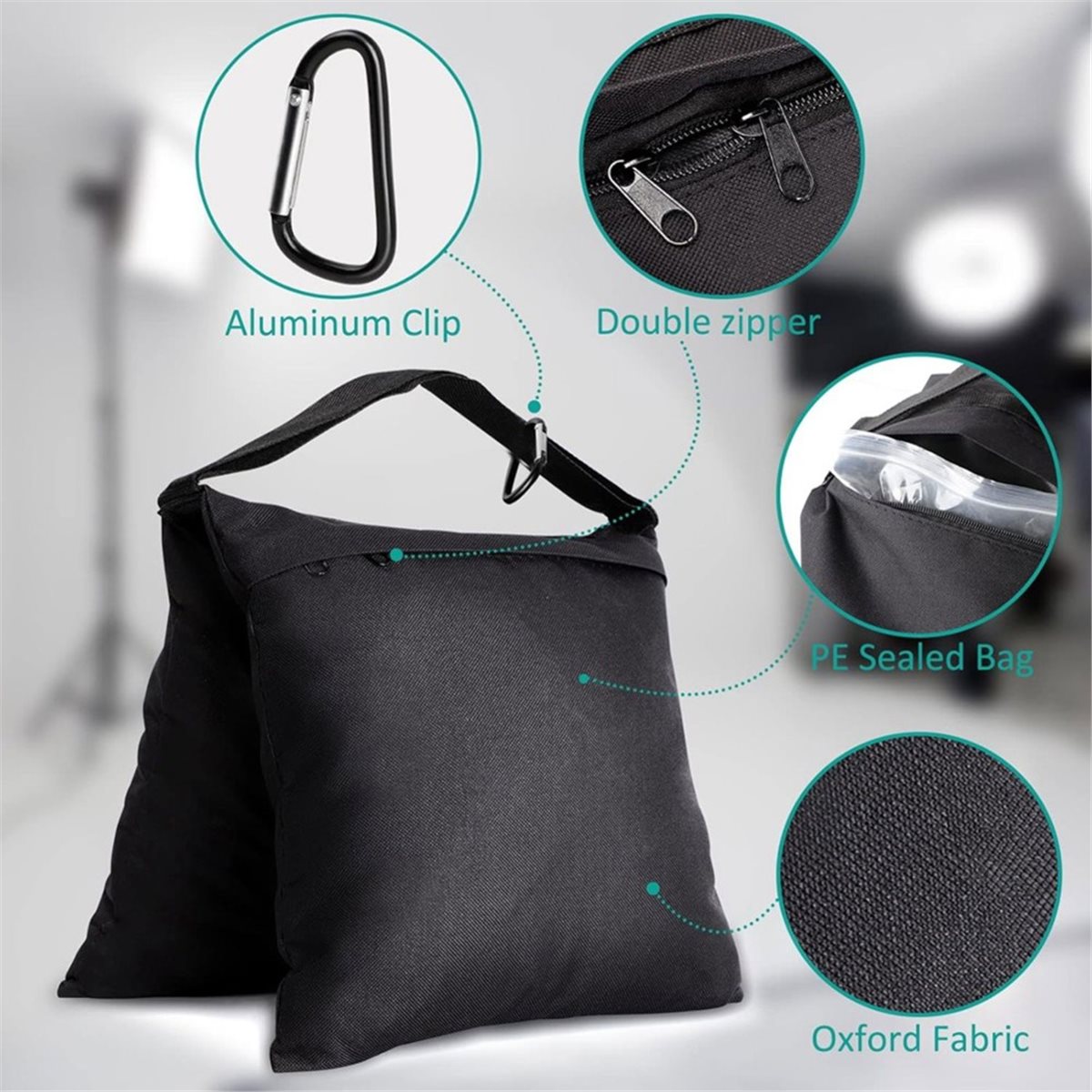 Photography Lighting Weight Bags - ถุงทราย 8 แพ็ค ถุงถ่วงน้ำหนักสำหรับขาตั้งไฟถ่ายภาพ วิดีโอ ขาตั้งฉากหลัง