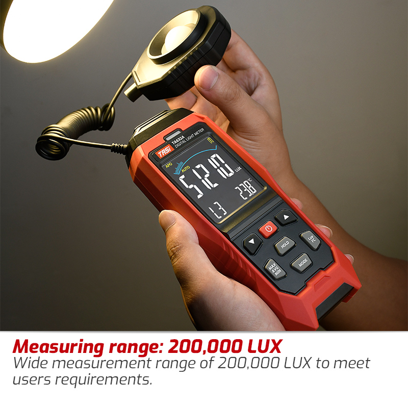 Photography Lighting Meter - เครื่องวัดแสงแบบดิจิตอล Lux/Fc สำหรับการถ่ายภาพ พร้อมหัววัดแบบถอดได้ ใช้สำหรับการตั้งแคมป์และการทดสอบสภาพแวดล้อม