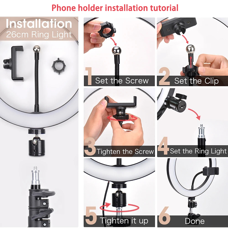 ไฟวงแหวนเซลฟี่ขนาด 16/26/33 ซม - Photography Lighting Description บทวิจารณ์และราคา