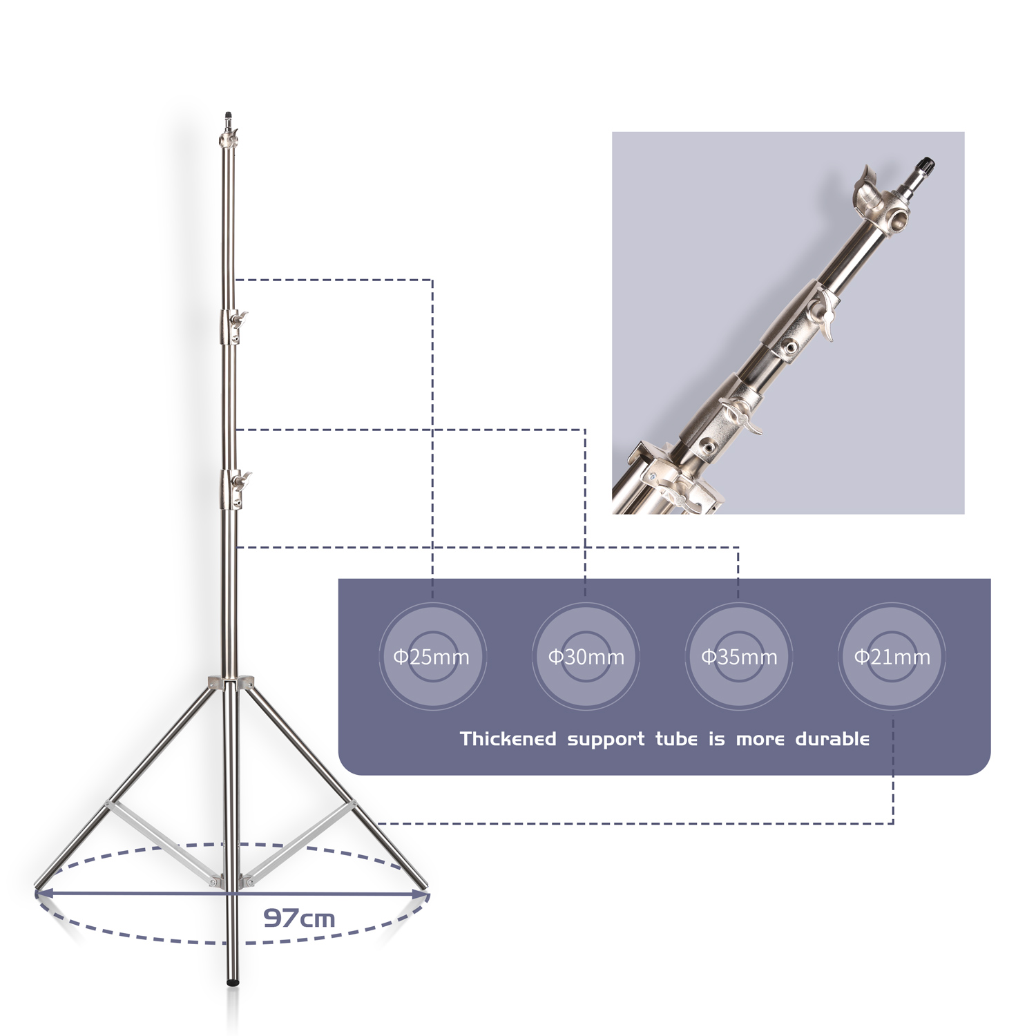SH 2.8M สแตนเลสสตีลขาตั้ง Heav - Photography Lighting Description บทวิจารณ์และราคา