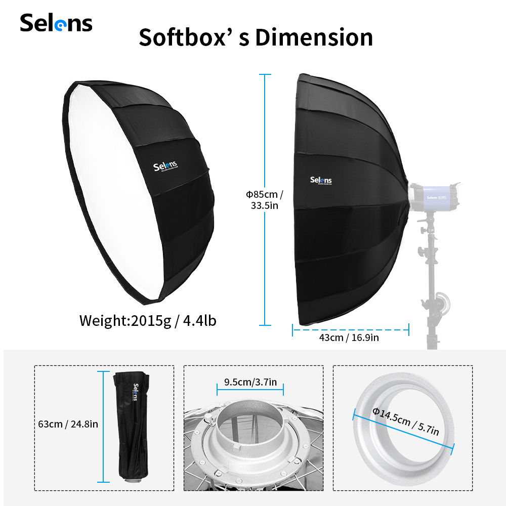 Selens 85ซม.ร่มเรดาร์ Softbox  - Beauty Dish 55Cm บทวิจารณ์และราคา