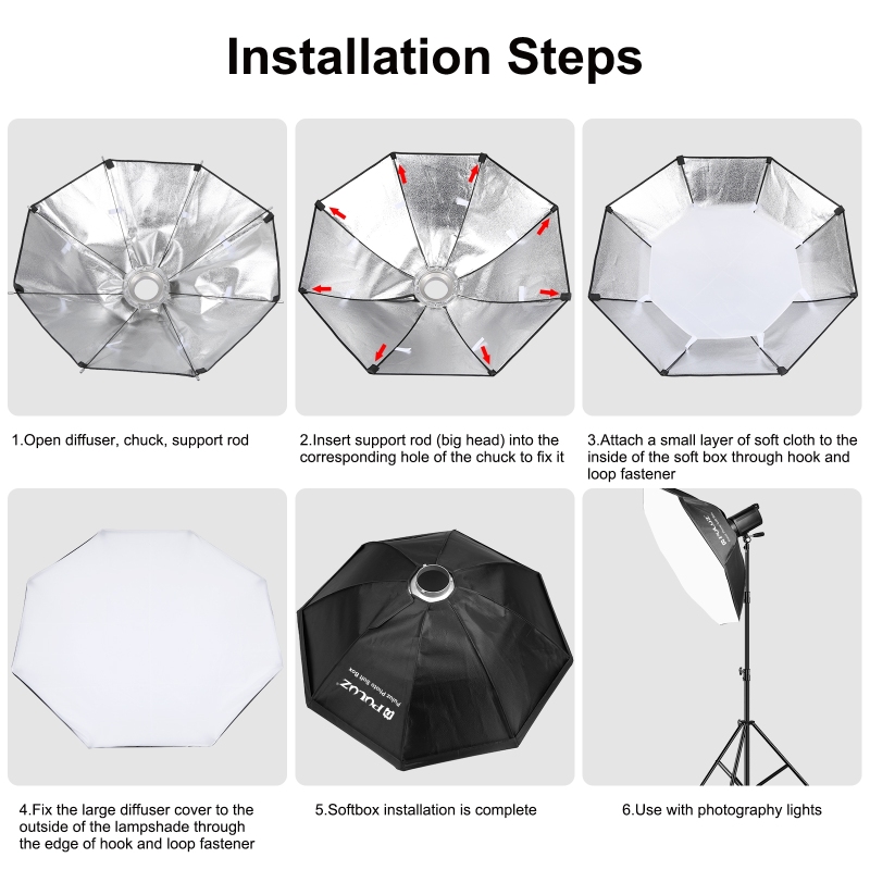 Puluz แผ่นกระจายแสงแปดเหลี่ยม9 - Photography Lighting Softbox บทวิจารณ์และราคา
