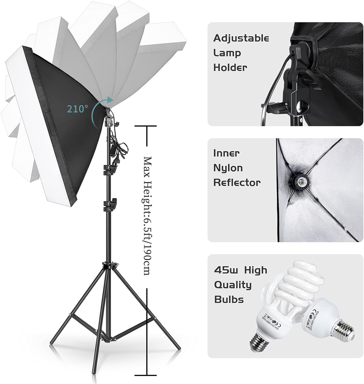 ชุดไฟถ่ายภาพ, กล่องไฟถ่ายภาพพร - Photography Lighting Kit With Backdrop บทวิจารณ์และราคา