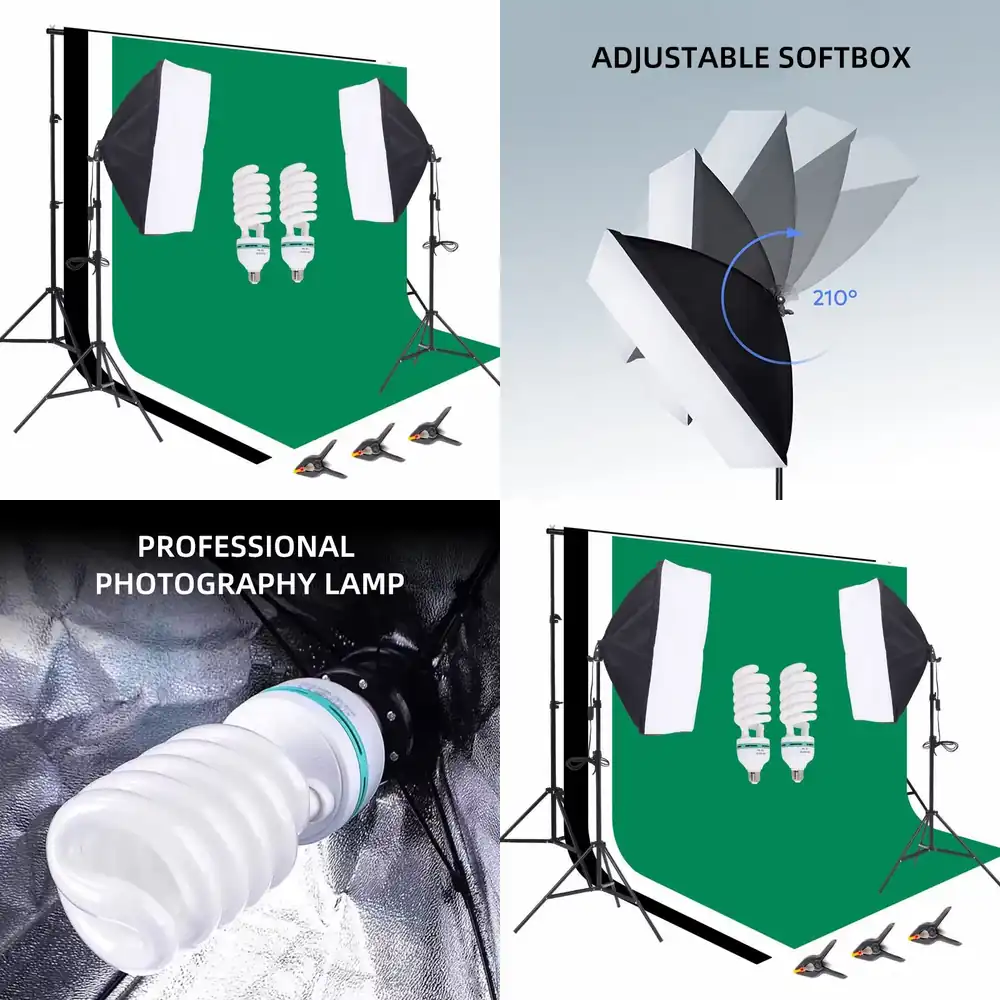 ชุดอุปกรณ์สตูดิโอถ่ายภาพ 1 ชุด - Photography Lighting Kit With Backdrop บทวิจารณ์และราคา