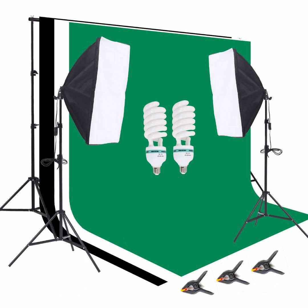ชุดอุปกรณ์สตูดิโอถ่ายภาพ 1 ชุด - Photography Lighting Kit With Backdrop บทวิจารณ์และราคา