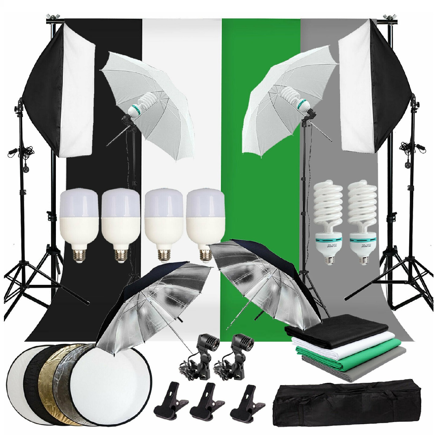 ชุดอุปกรณ์ถ่ายภาพครบชุดสำหรับผ - Photography Lighting Kit With Backdrop บทวิจารณ์และราคา